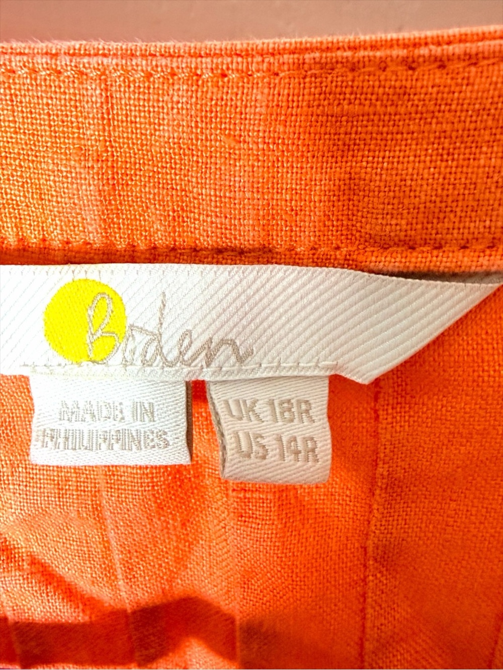Boden Linen Blend Pintuck Ruffle Tunic Dress Size 14R - Picture 6 of 8